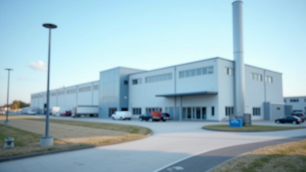 Fabrikgebäude und Industrieanlage in einer strukturschwachen Region
